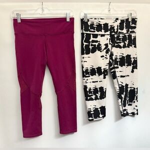 ALO Lot Of 2 Leggings XS W:27” Knee Length And Below Knee Yoga Gym Pilates BOGO